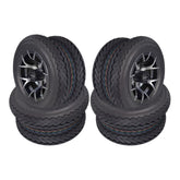 Kenda 20x10-10 6 Ply Golf Cart Tires & Gun Metal Wheels Kit A240 10x7 4/101.6 (4 Pack)